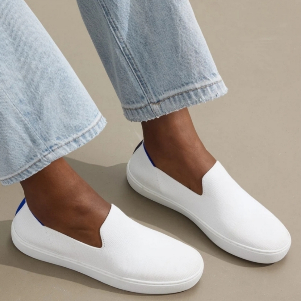 ROTHY'S THE ORIGINAL SLIP ON SNEAKER SHOES BRIGHT WHITE SIZE 9